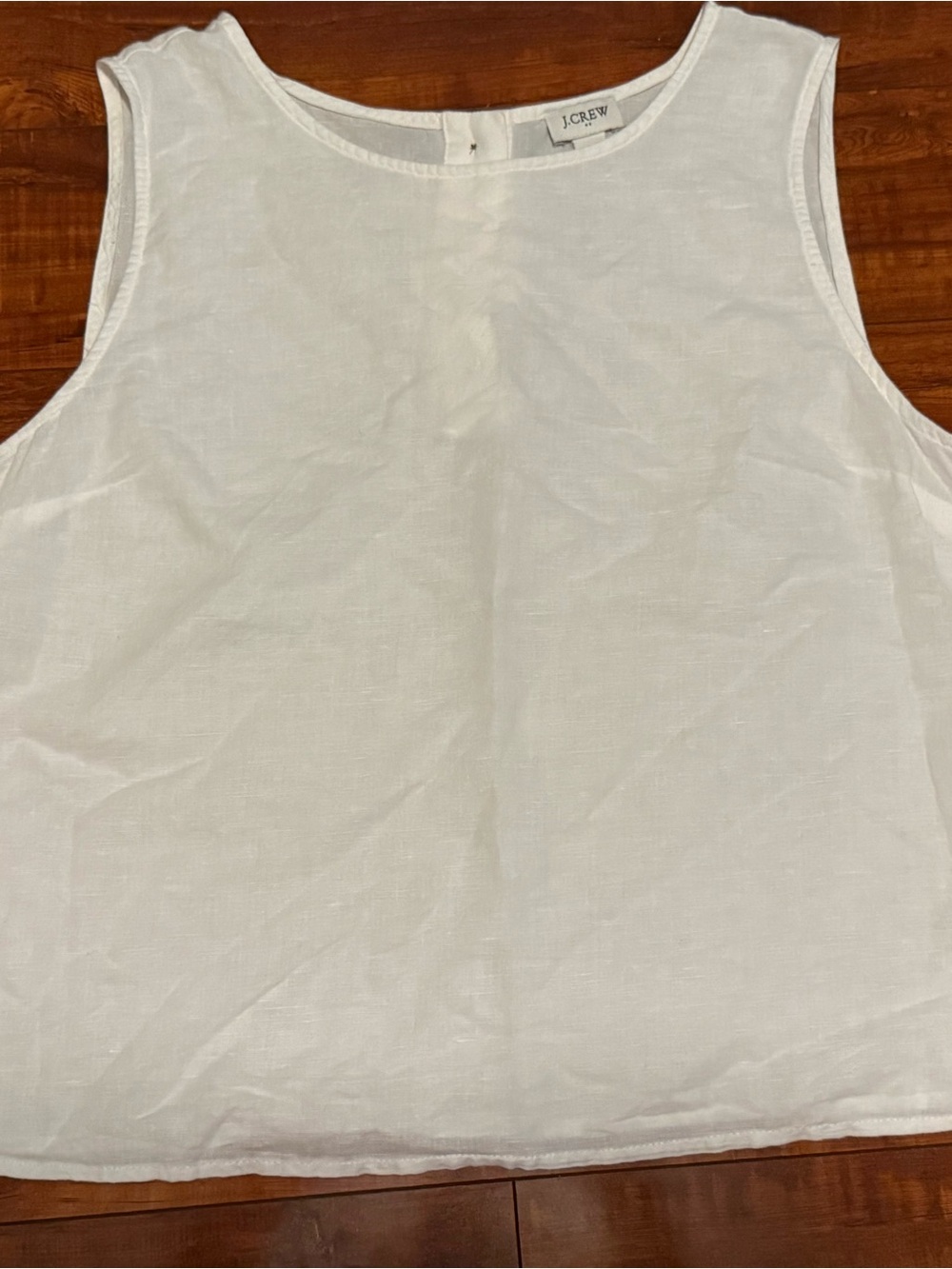 J. Crew White Linen Sleeveless Shell $15